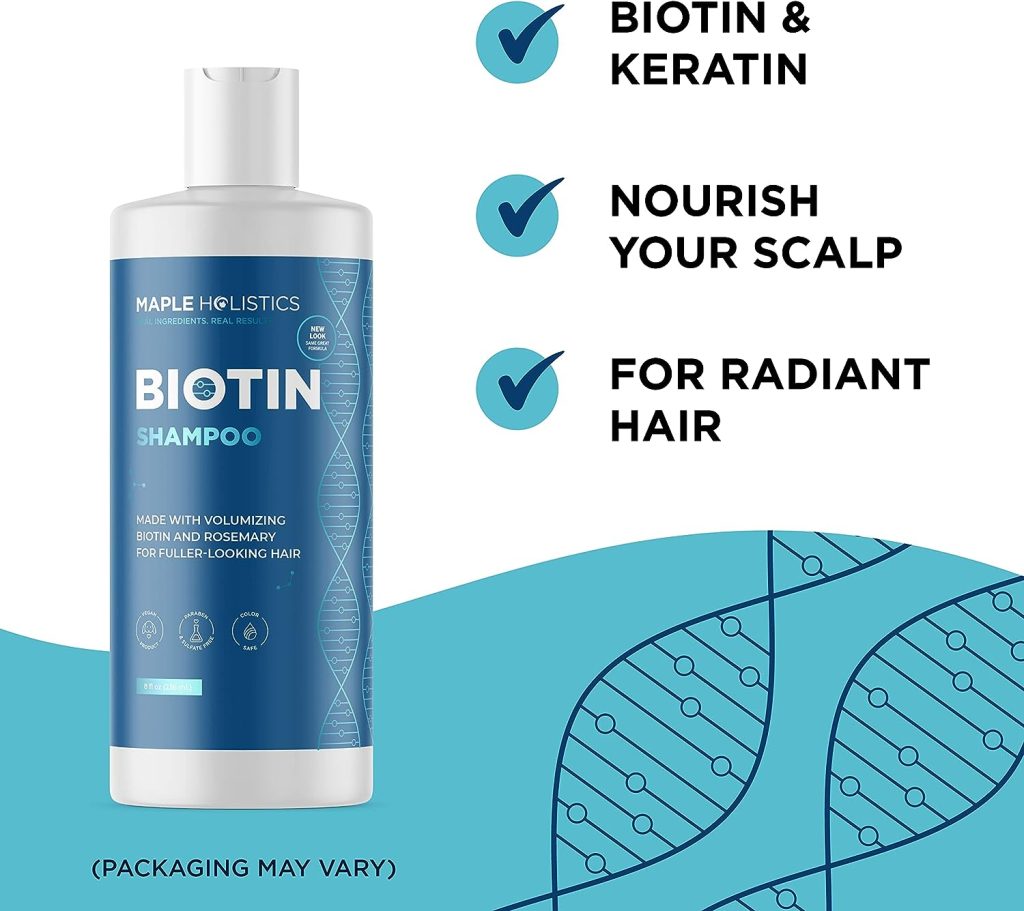 Biotin Hair Shampoo for Thinning Hair - Volumizing Biotin Shampoo for Men and Womens Dry Damaged Hair - Sulfate Free Shampoo with Biotin and Moisturizing Essential Oils over 95% Natural Derived