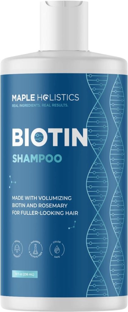 Biotin Hair Shampoo for Thinning Hair - Volumizing Biotin Shampoo for Men and Womens Dry Damaged Hair - Sulfate Free Shampoo with Biotin and Moisturizing Essential Oils over 95% Natural Derived