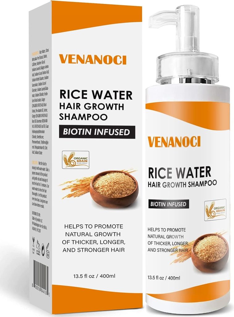 Rice Water for Hair Growth Shampoo for Thinning Hair and Hair Loss for Women, Rosemary Oil  Biotin Shampoo for Hair Growth, Anti Hair Loss  Thinning Shampoo for Hair Regrowth for Men, All Hair Types