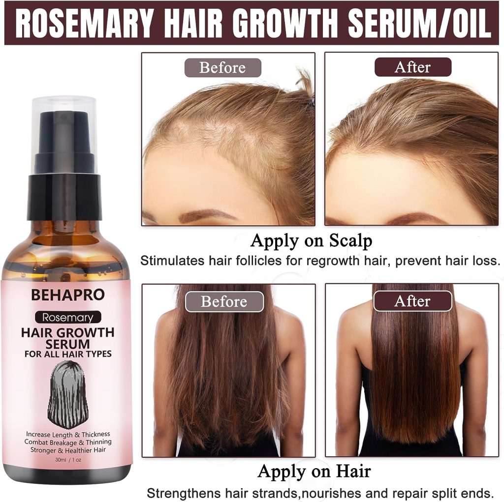 Rosemary Oil For Hair Growth Serum w/Rosemary Hair Growth Shampoo,Rosemary Oil Biotin Castor Oil  Argan Oil for Hair Loss Treatments Hair Growth Products for Women Men Thinning Dry Damaged Hair Care