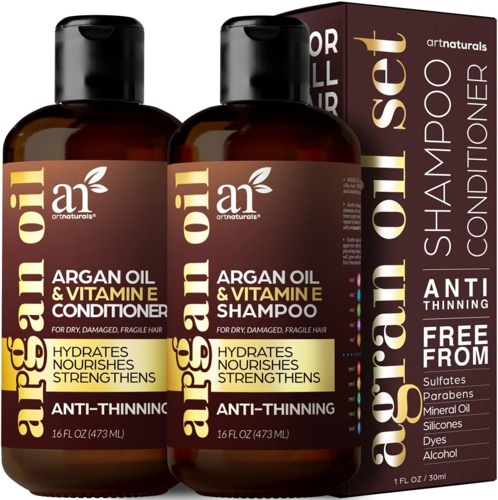 artnaturals Moroccan Argan Oil Hair Loss Shampoo  Conditioner Set - (2 x 16 Fl Oz / 473ml) - Sulfate Free Hair Regrowth - Treatment for Hair Loss, Thinning Hair  Hair Growth, Men  Women