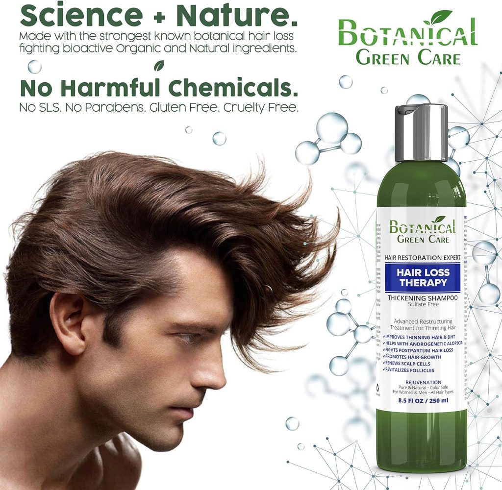 Botanical Green Care “Hair Loss Therapy” Anti-Thinning SHAMPOO, Thickening Shampoo for Thinning Hair, Hair Loss Shampoo, Thickening Products For Women  Men, Hair Growth Shampoo, Hair Strengthening, Color Treated Hair, Sulfate Free