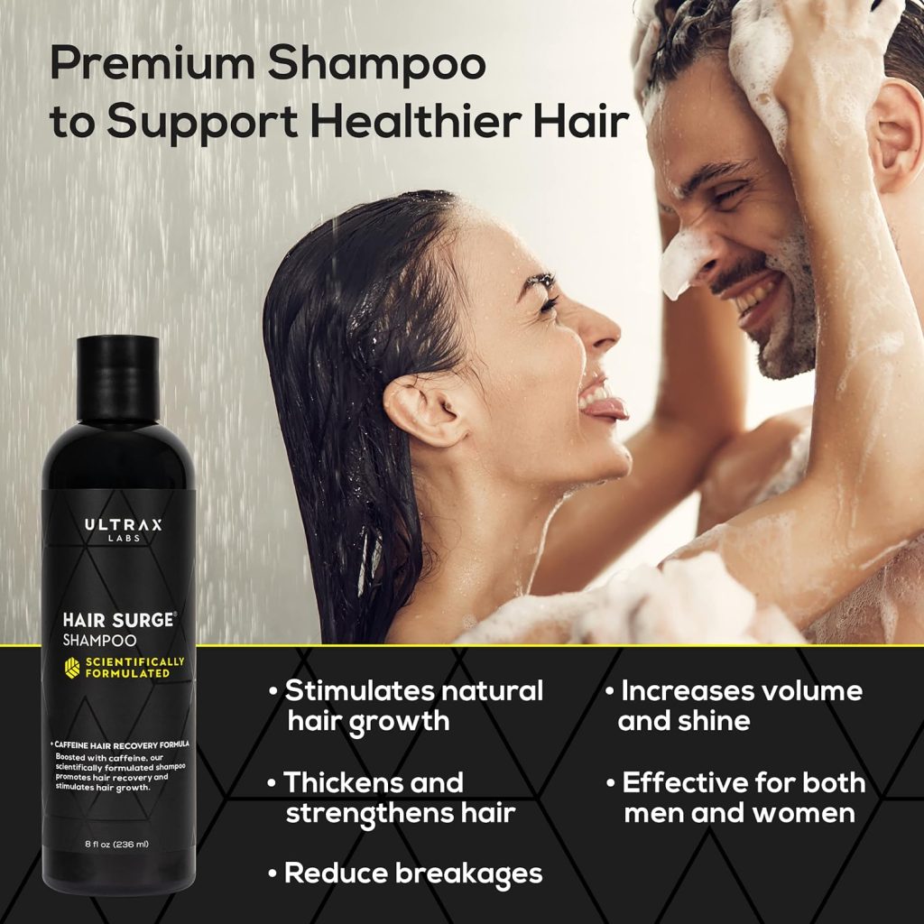 Ultrax Labs Hair Growth Shampoo for Thinning Hair and Hair Loss, Hair Thickening Shampoo, Hair Growth for Women and Men - Hair Surge 8 oz