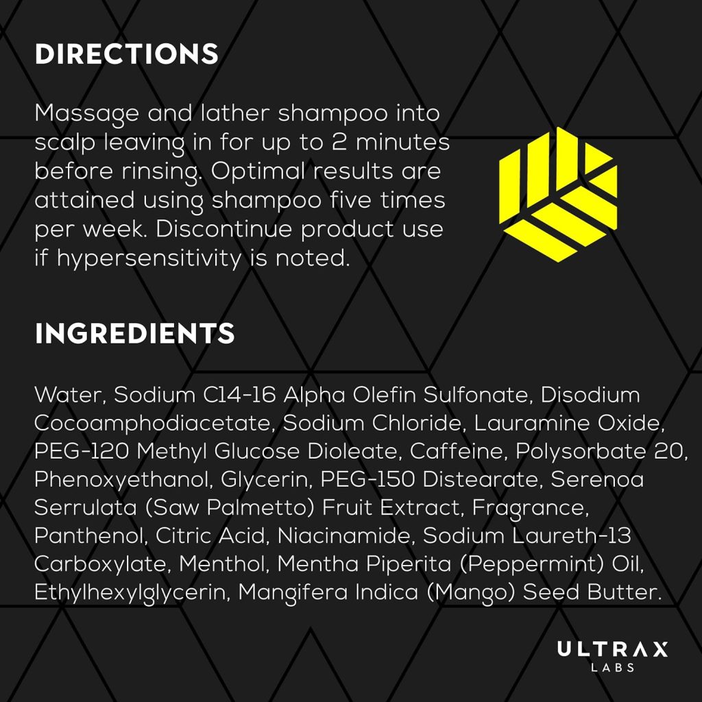 Ultrax Labs Hair Growth Shampoo for Thinning Hair and Hair Loss, Hair Thickening Shampoo, Hair Growth for Women and Men - Hair Surge 8 oz